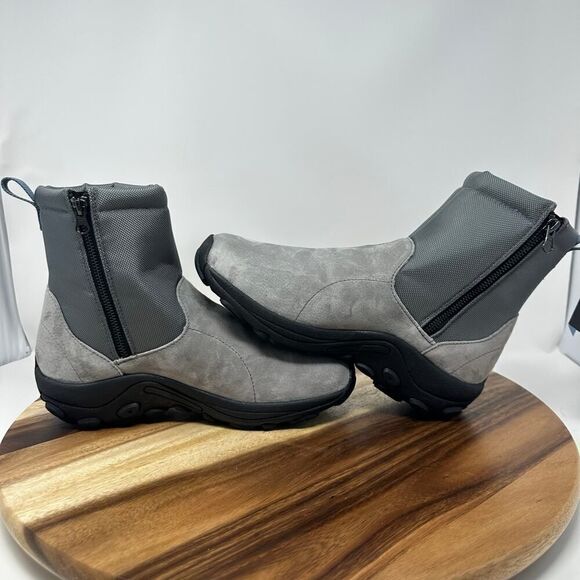 Merrell Jungle Mid Zip Polar Boots Men’s 9 Castlerock Grey Waterproof Ice NWT - Picture 6 of 9